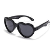 Teeny Baby Heart Polarized Sunglasses With Strap - Black