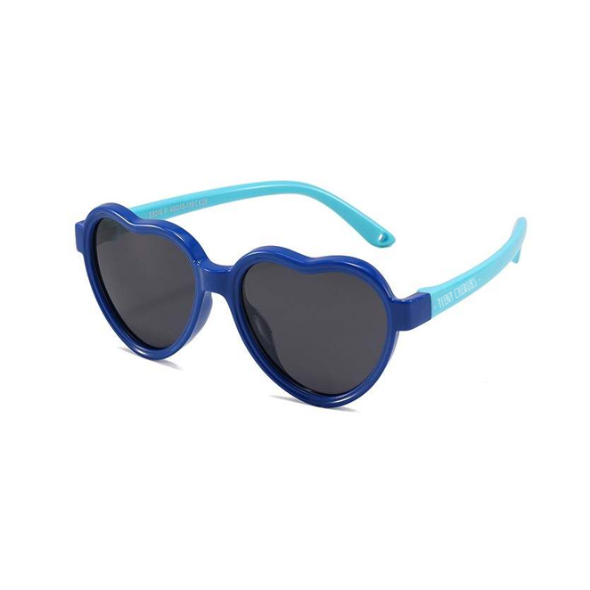 Teeny Baby Heart Polarized Sunglasses With Strap - Blue & Teal