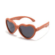 Teeny Baby Heart Polarized Sunglasses With Strap - Caramel