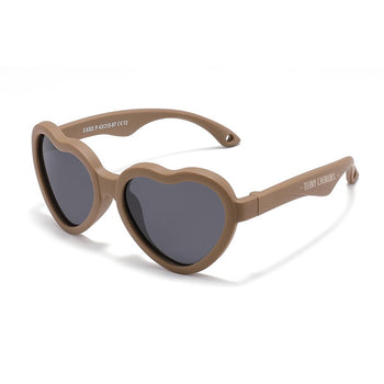 Teeny Baby Heart Polarized Sunglasses With Strap - Chocolate
