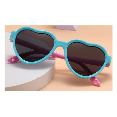 Teeny Baby Heart Polarized Sunglasses Pink Teal