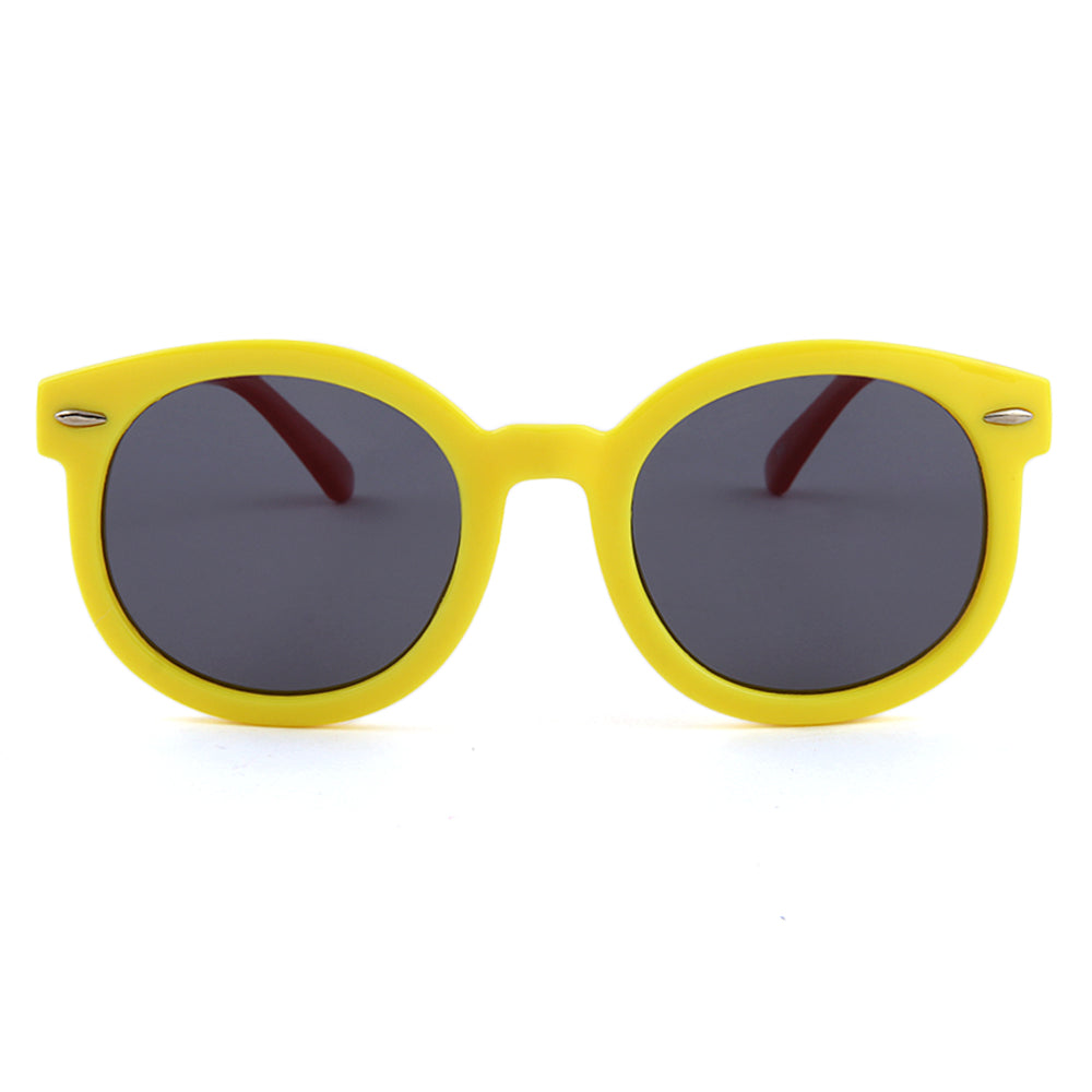 Teeny Baby Round Keyhole Polarized Sunglasses - Yellow Red