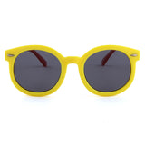 Teeny Baby Round Keyhole Polarized Sunglasses - Yellow Red