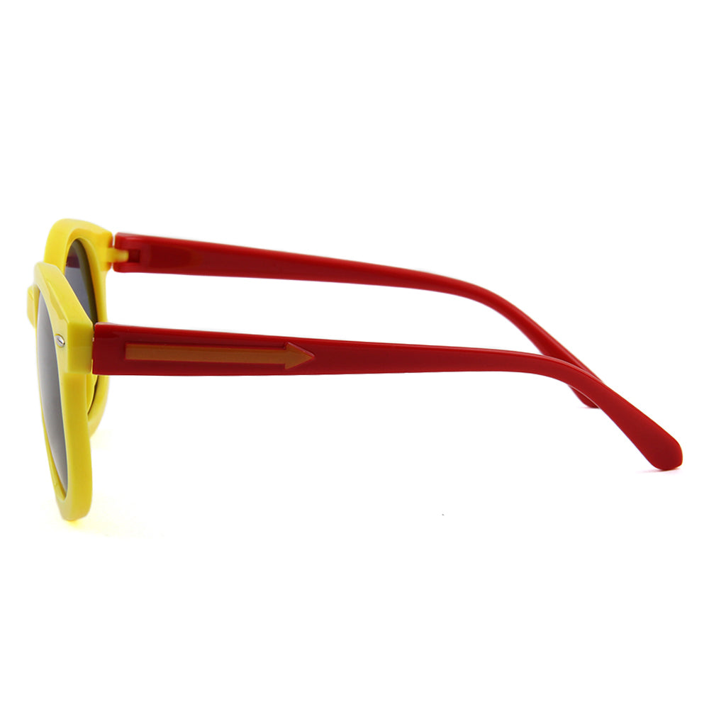 Teeny Baby Round Keyhole Polarized Sunglasses - Yellow Red