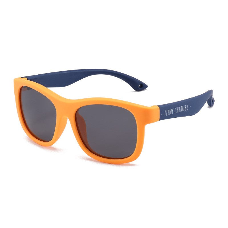 Teeny Baby Wayfarer Polarized Sunglasses With Strap - Orange Blue