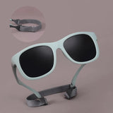 Teeny Baby Wayfarer Polarized Sunglasses With Strap - Blue