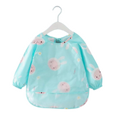 Teeny Baby Toddler Long Sleeve Feeding Apron Smock Bib - Blue Bunny