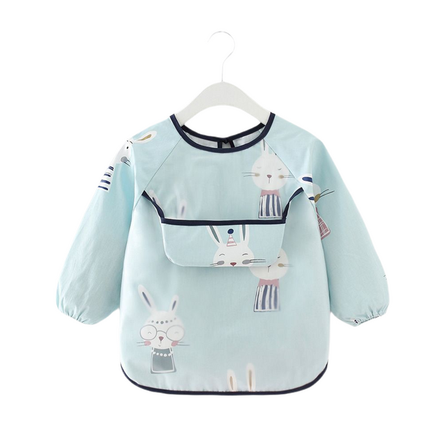 Baby Toddler Feeding Long Sleeve Apron Smock Bib - Cheeky Bunny