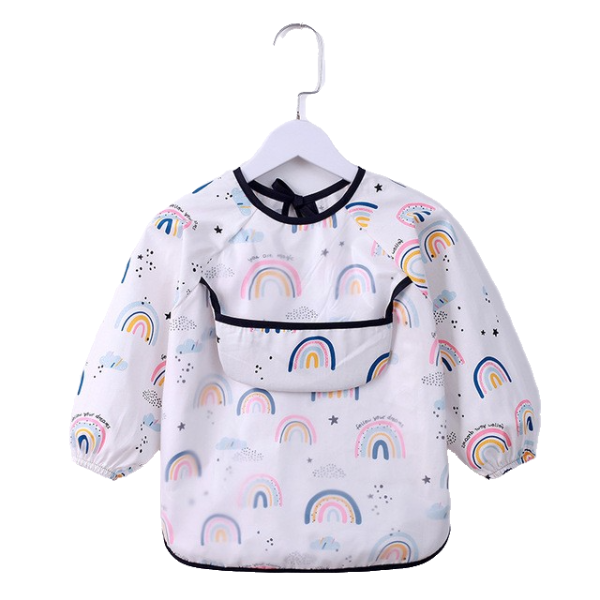 Teeny Baby Long Sleeve Apron Smock Bib - Colour Rainbow