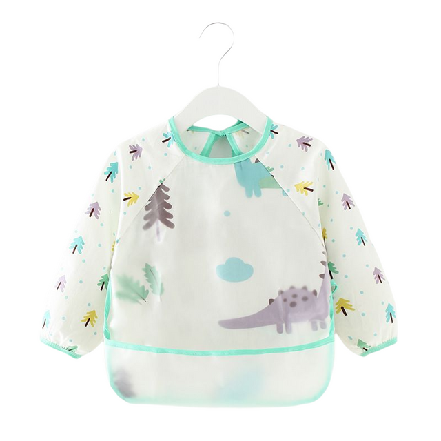 Baby Toddler Feeding Long Sleeve Apron Smock Bib - Dinosaur Forest