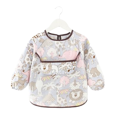 Baby Toddler Feeding Long Sleeve Apron Smock Bib - Lion Zoo