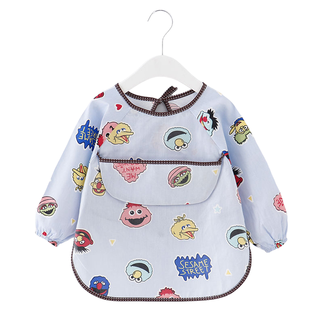 Teeny Baby Toddler Long Sleeve Apron Smock Bib - Sesame Street