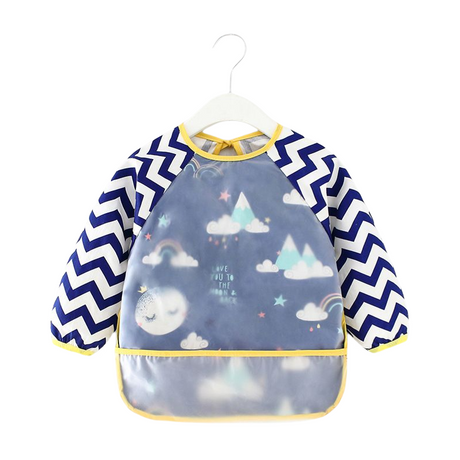 Baby Toddler Feeding Long Sleeve Apron Smock Bib - Sleepy Night