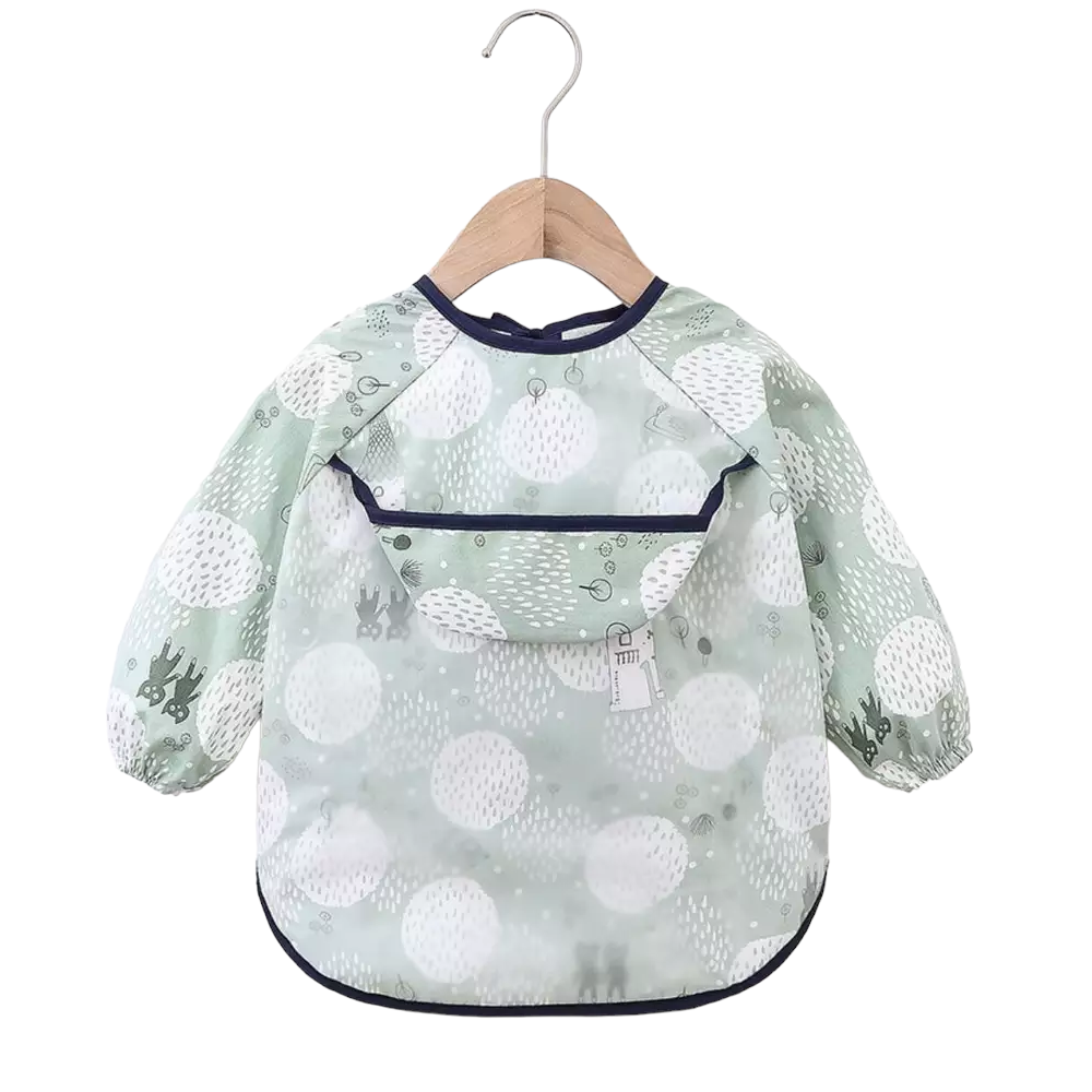 Teeny Baby Toddler Long Sleeve Apron Smock Bib - Snowy Forest
