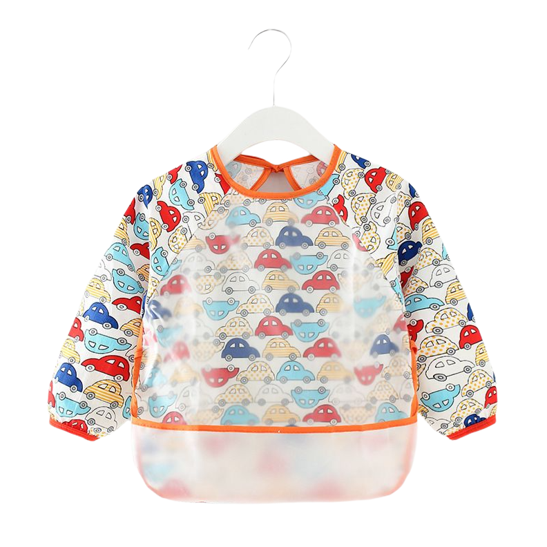 Baby Toddler Feeding Long Sleeve Apron Smock Bib - Traffic Jam