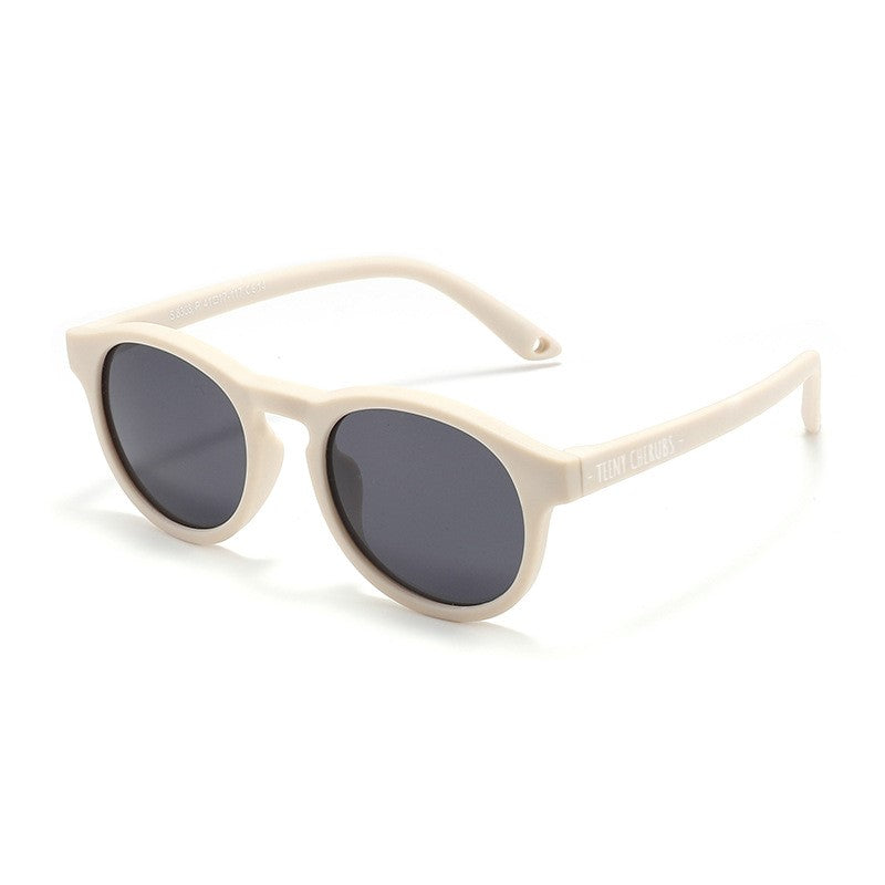 Teeny Baby Keyhole Polarized Sunglasses With Strap Beige