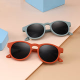 Two Pairs Teeny Baby Keyhole Polarized Sunglasses With Strap Orange Blue