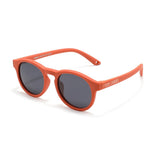Teeny Baby Keyhole Polarized Sunglasses With Strap - Caramel Orange