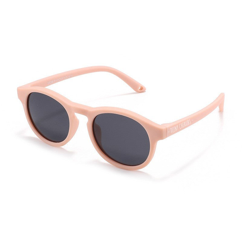 Teeny Baby Keyhole Polarized Sunglasses With Strap - Pink