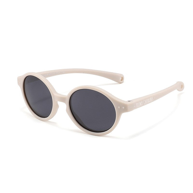 Teeny Baby Round Polarized Sunglasses With Strap - Beige