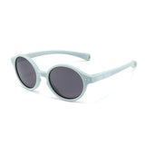 Teeny Baby Round Polarized Sunglasses With Strap - Light Blue