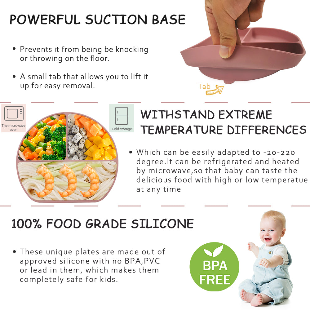 Info Page Powerful Suction Base Withstand Extreme Temperature 100% Food Grade Silicone