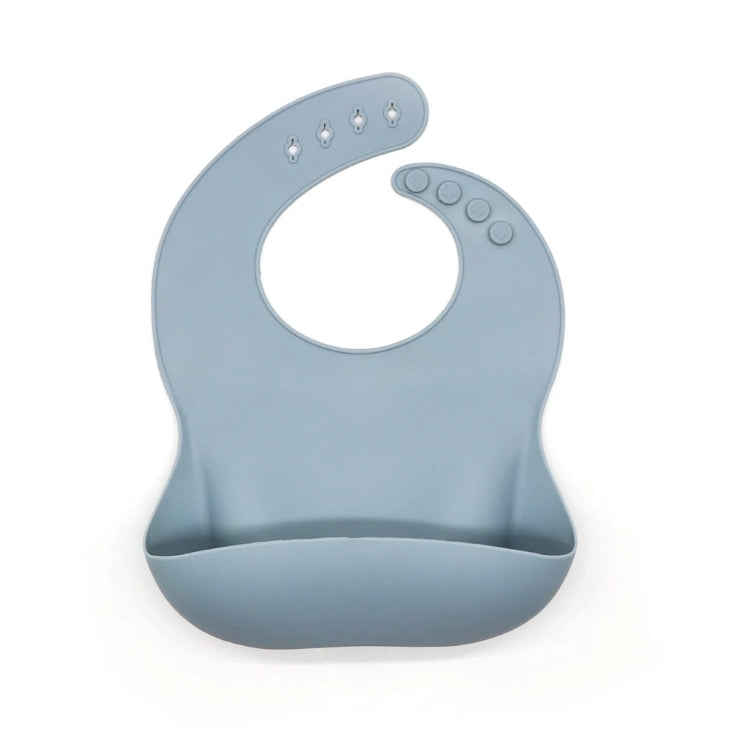 Silicone Waterproof Baby Bib - Dusty Blue