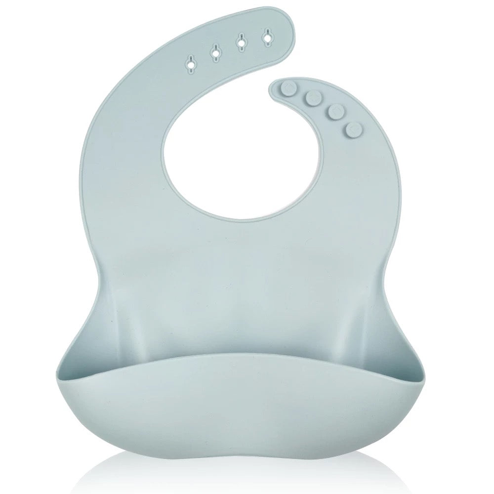 Silicone Waterproof Baby Bib - Light Blue