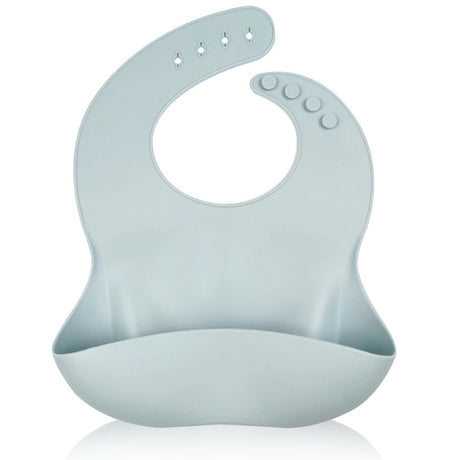 Silicone Waterproof Baby Bib - Light Blue