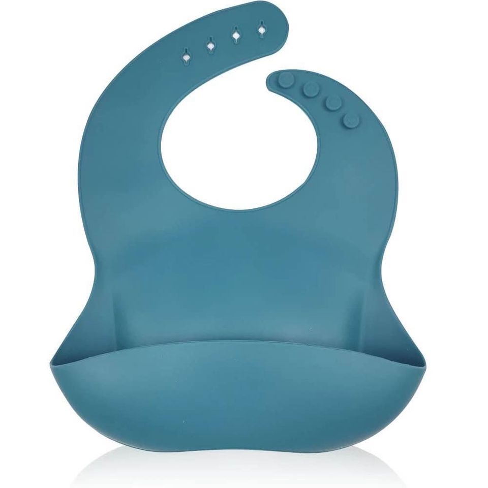 Silicone Waterproof Baby Bib - Ocean Blue